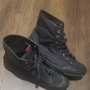 Gucci | Shoes | Gucci Black Nylon Leathermens High To  display picture 1